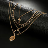 Multi Layered Pendant Necklace Gold For Women