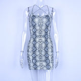 Backles Women Fashion Snakeskin Dress